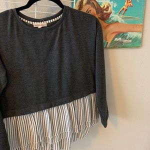 casual sweatshirt layered top